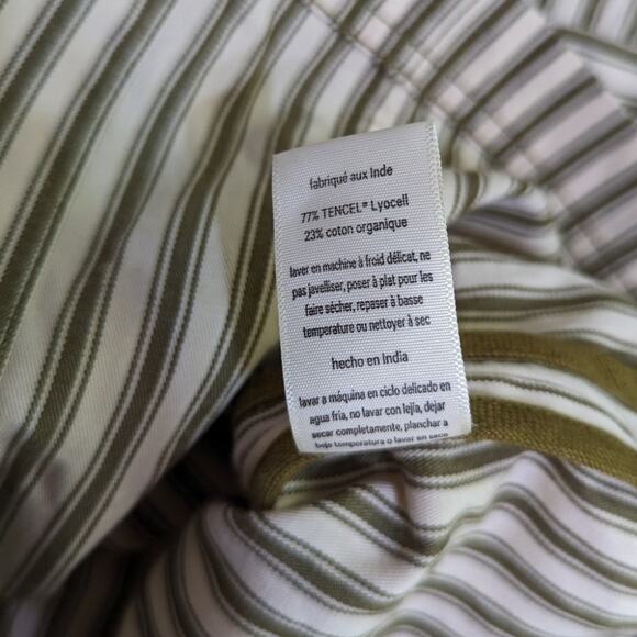 Mara Hoffman Lici Linen Skirt High Waisted Striped Button Front Size 2 Preowned - Picture 6 of 8